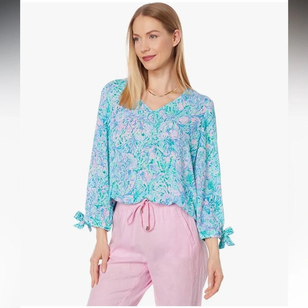 Lilly Pulitzer 3/4 Sleeve Pamala Top - Picture 11 of 13
